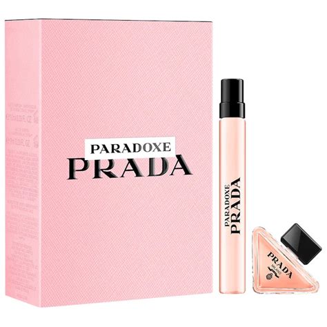 prada mini perfume beige with purse|Prada paradoxe perfume gift set.